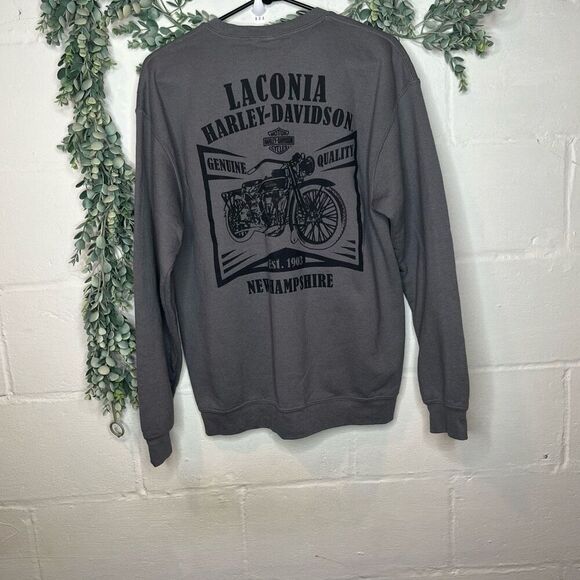 Harley Davidson | women gray crewneck pullover long sleeve - Picture 9 of 11